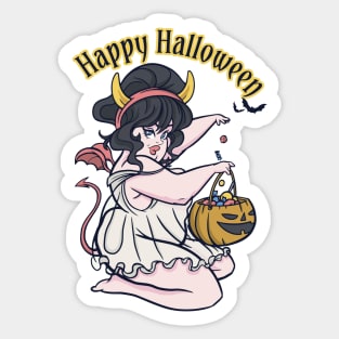 Halloween Pin Up Candy Girl - Cute Spooky Vintage Costume Idea Sticker